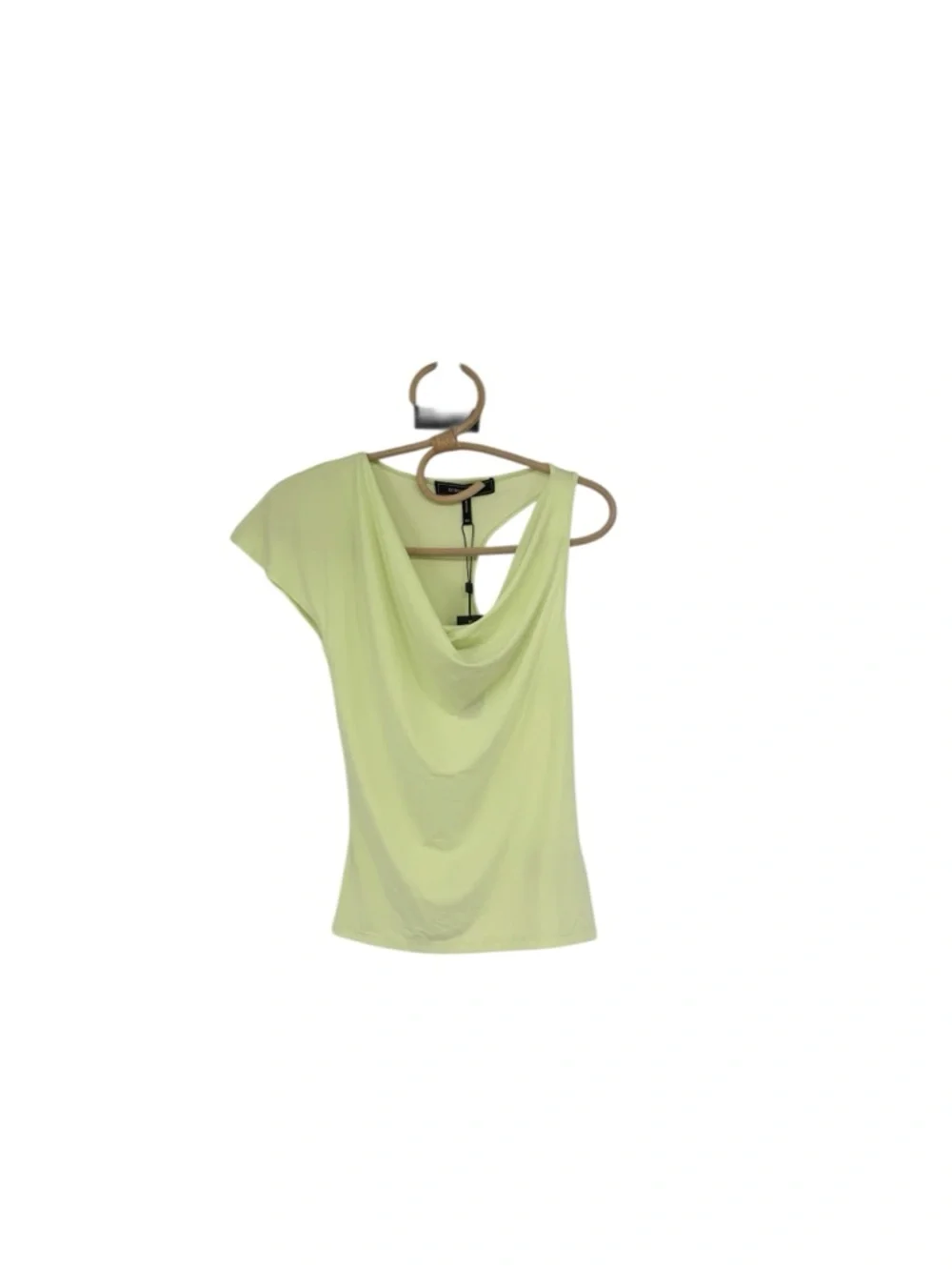 BCBGMAXAZRIA Jade Green Cowl Neck Party Statement Top NEW $98 XXS One Shoulder - Picture 4 of 15